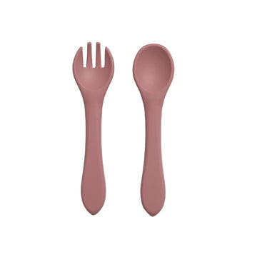 Non-Slip Silicone Spoon & Fork Set