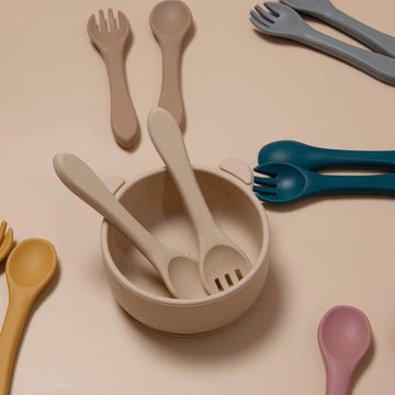 Non-Slip Silicone Spoon & Fork Set